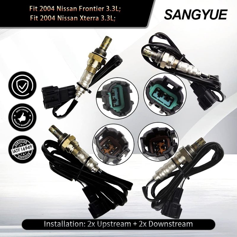 Sangyue 4 Oxygen Sensor for 2004 Nissan Frontier Xterra 3.3L Upstream + Downstream - Image 2